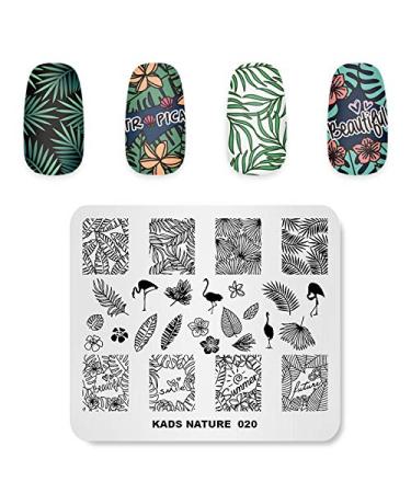 KADS Nail Stamping Plate Flamingo Template Image Design Plates for Nail Art Decoration and DIY Nail Art (NA020)