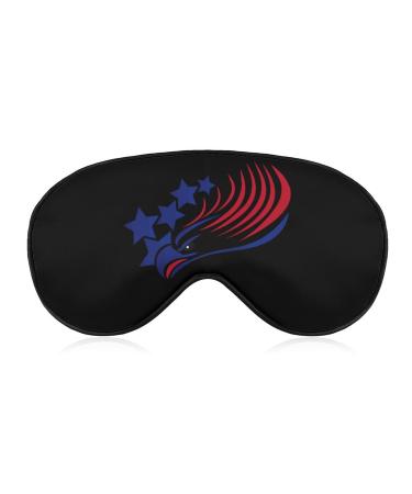 USA Flag and Eagle Sleep Mask Eye Cover for Sleeping Blindfold with Adjustable Strap Blocks Light Night Travel Nap for Men Women