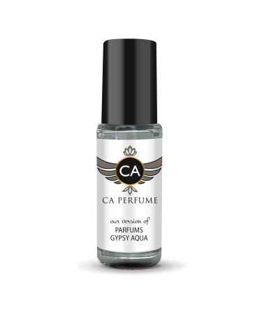 CA Perfume Impression of Parfums Gypsy Aqua For Women & Men Replica Fragrance Body Oil Dupes Alcohol-Free Essential Aromatherapy Sample Travel Size Concentrated Long Lasting Roll-On 0.14 Fl Oz/4ml-X1