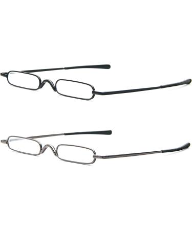 KoKoBin Mini Slim Reading Glasses - 2-Pack +2.5 Unisex Spring Hinge Metal Visual Aid with Case - Buy Online on GoSupps.com