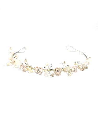 Women's headdress Morechioce pearl crystal hair band bridal jewelry Strass headband women flower garland hair clerk hair accessories silver leaves disposable