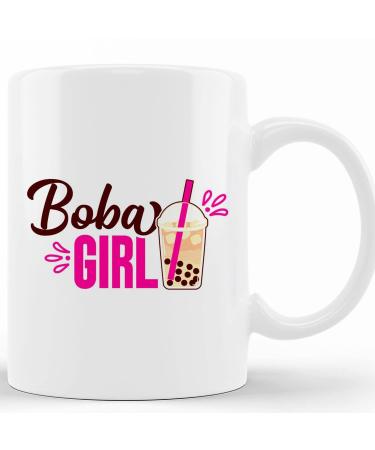 Personalized Boba Girl Mug Boba Tea Mug Funny Milk Tea Gift Tapioca Milk Tea Boba Lover Gift Bubble Tea Drinker Boba Tea Lover Ceramic Novelty Coffee Mugs 11oz 15oz Mug Tea Cup Gift Present Mug F