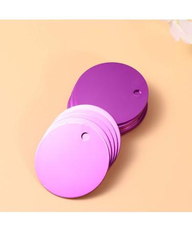 Milists 25 Pieces Aluminum Alloy Blank Tags for Pets - Round DIY Traction Rope Accessories (7.5cm Purple) - Buy Online on GoSupps.com