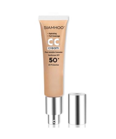 SIAMHOO CC Cream Foundation with Spf 50+ Full Coverage Foundation Makeup Color Corrector Even Skin Tone, 1.58 fl.oz/ 45ml (Medium)