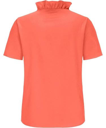 Women's Casual Ruffle Neckline Shirt - Solid/Floral Print V Neck Tunic Top - Buy Online on GoSupps.com