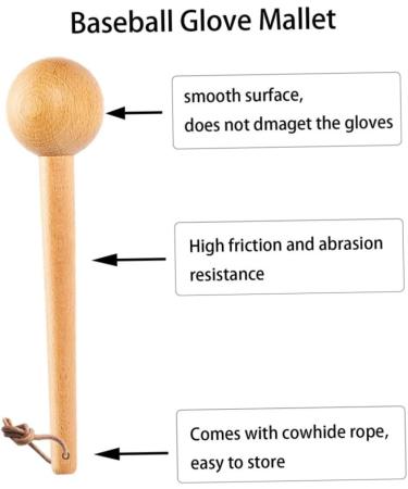 Heavy Wooden Baseball Glove Mallet - Durable 31x6.8 cm Hammer for Perfectly Shaping Gloves | Shop Internationally - Buy Online on GoSupps.com
