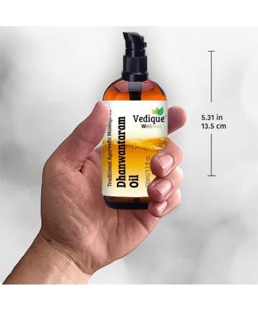 VEDIQUE Remedies Dhanwantaram Oil - 100ml | Ayurvedic Massage Oil with 25+ Herbs | Vata Balancing | All Natural | International Shipping - Buy Online on GoSupps.com