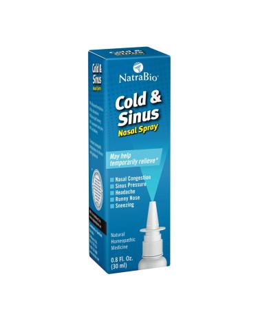 NatraBio Cold & Sinus Nasal Spray 0.8 fl oz (24 ml)