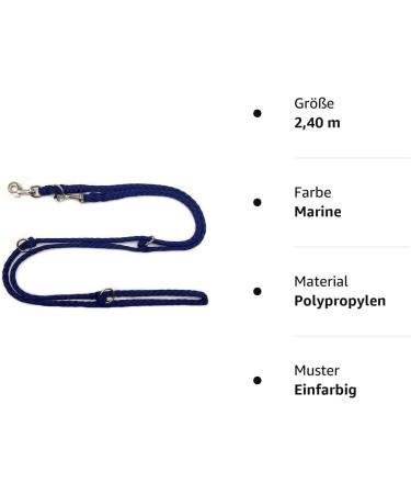 Premium Double Dog Leash for Medium Dogs up to 45kg - 39 Colors Available | 2.40m Navy Training Leash - Buy Online on GoSupps.com