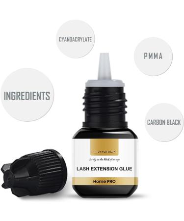 LANKIZ Cluster Lash Glue 5ml - Fast Drying, Long Lasting Semi-Permanent Black Waterproof Adhesive for DIY - 14 Days Retention - Buy Online on GoSupps.com