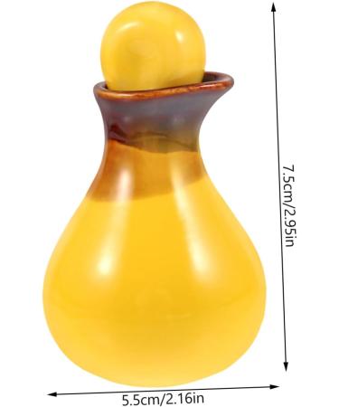 Garvalon Ceramic Pot Container for Essential Oils - Yellow 5.5x7.5cm | Perfect for Beauty Salons and Spa Needs - Buy Online on GoSupps.com