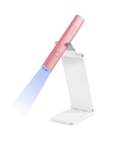 VRAIKO Minicure Handheld UV Light for Gel Nails Portable UV Nail Lamp with Stand Rechargeable Mini LED Nail Lamp Nail Dryer for Fast Curing (Pink)
