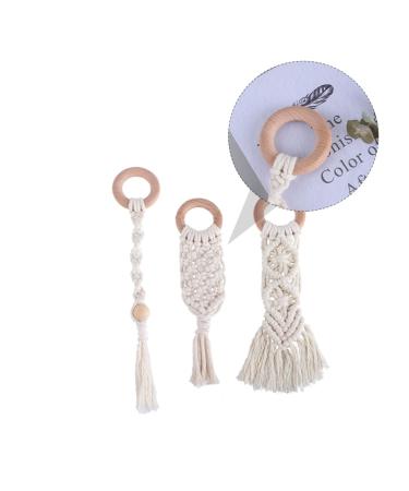 Safigle Cotton Baby 6-Piece Set | Wooden Bite Toys & Teething Sticks | Handmade Infant Pacifiers | Natural Beech Cotton Rope - Buy Online on GoSupps.com