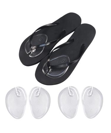 2 Pairs Silicone Gel Thong Sandal Cushions Pad Toe Protectors Anti Slip Flip Flop Gel Inserts Guards Insoles Shoes Grip Pads Forefoot Pads