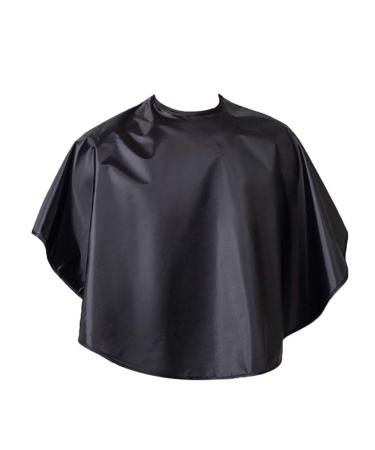 Minkissy Short Hair Cutting Cape Hair Dye Cape Black Makeup Cape Hairdressing Cape for Hairdresser or Salon (Black)