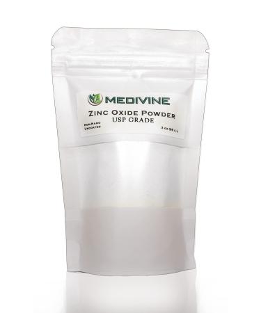 Zinc Oxide Powder- Non-Nano  USP Grade by Medivine  3 oz. (85 g)
