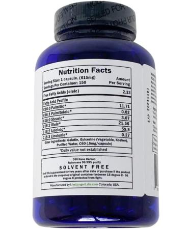 C60live Carbon 60 & Black Seed Oil Antioxidant Supplement - 150 Gel Capsules for Blood Pressure, Cholesterol, Liver Support - Natural Ingredients - Buy Online on GoSupps.com