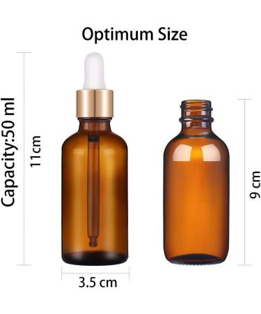 Panendiano 12PCs 50ml Amber Glass Pipette Bottles - Ideal for Essential Oils Perfume & Fragrance | International Shipping Available - Buy Online on GoSupps.com
