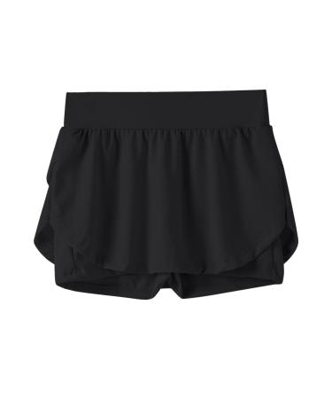 MPWEGNP Toddler Kids Girls Fashionable Casual Tennis Fitness Yoga Running Sports Pockets Shorts Low Waist School Girl Black 10-11 Years