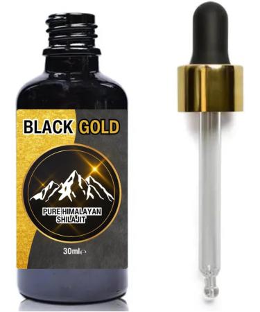 Black Gold Himalaya Shilajit Liquid Drops 30ml - Pure Ayurvedic Fulvic & Humic Resin with Trace Minerals - Maximum Potency - Buy Online on GoSupps.com