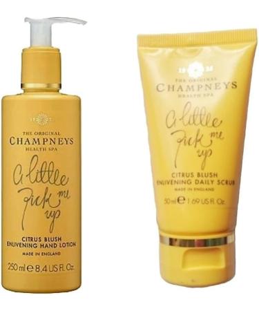 Champneys Citrus Blush Enlivening Hand Lotion 250ml with free Mini Travel Size Citrus Blush Scrub 50ml - Buy Online on GoSupps.com