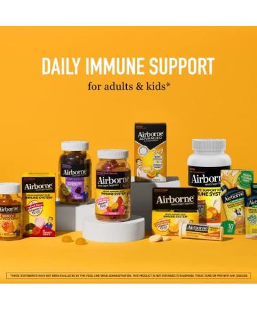 Airborne 200mg Vitamin C + Zinc Gummies for Adults - Immune Support Supplement (42 Gummies) - Honey Lemon Flavor - Antioxidant Vitamins A, C & E - Buy Online on GoSupps.com