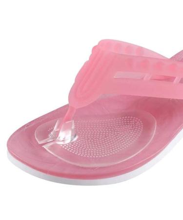 2Pairs Gel Thong Sandal Toe Protectors Forefoot Cushions Grip Pads Ball-of-Foot Cushions (Clear)