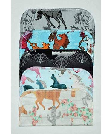 Horsing Around Set Napkins 8x8 inches 5 Pack - Little Wipes Flannel - Buy Online on GoSupps.com