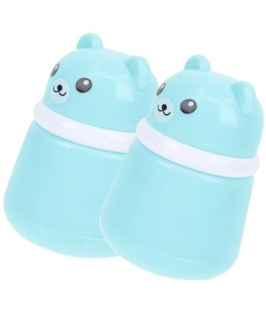 SUPVOX Makeup Sponge Makeup Sponge Bath Sponge 2Pcs Cartoon Bear Baby Powder Bottles Creative Talcum Body Powder Case Empty Powder Puff Box Makeup Sponge Bath Sponge Bath Sponge