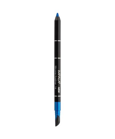 IMPALA | Waterproof Eyeliner with Silicone Metallic Blue Color No. 16 | Defined Line or Smudged Effect | Easy-to-Apply Creamy Texture | Intense Long-Lasting and Water-Resistant Color 16 Blue Metallic