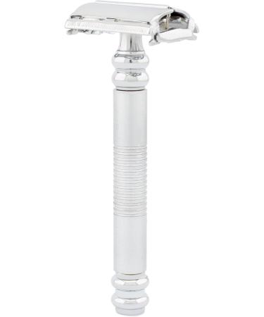 Men's Silver Butterfly Safety Razor & Black Badger Hair Brush - Stainless Steel No Blades Included | International Shipping - Buy Online on GoSupps.com