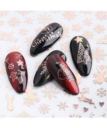 Christmas Nail Stickers 9 Sheets Self-Adhesive Nail Decal Snowflake Snowman Santa Claus Tree Elk Rose Gold Winter Nail Art Decoration Design Supplies - Buy Online on GoSupps.com