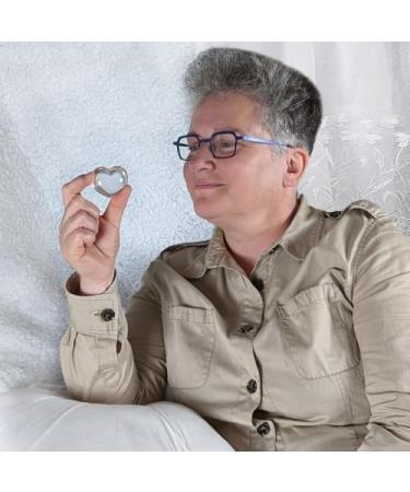 Eusice Heart Bergkristall (White Quartz) - Handmade Natural Stone for Well-Being Lithotherapy Chakra & Meditation - 40mm-55mm - Buy Online on GoSupps.com