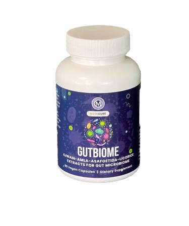 Metacure GutBiome Liposomal Extracts of Ajwain Licorice Amla & Asafoetida Advanced Digestive Support Formula Vegan Non GMO Gluten Free 60 Capsules