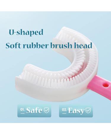 360 U-Shaped Children s Toothbrush - 4 Pack Soft Silicone Bristles for Ages 2-12 | All-Round Cleaning - Buy Online on GoSupps.com
