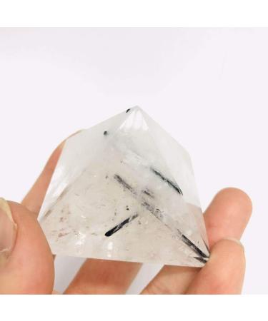 FEECOZ 1pc 7 Natural Black Tourmaline Quartz Crystal Pyramid - 50mm Energy Ornaments for Home & Healing - Buy Online on GoSupps.com