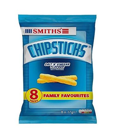 Smiths Salt and Locksmiths Snacks Vinegar 8 x 17g (Pack of 4)