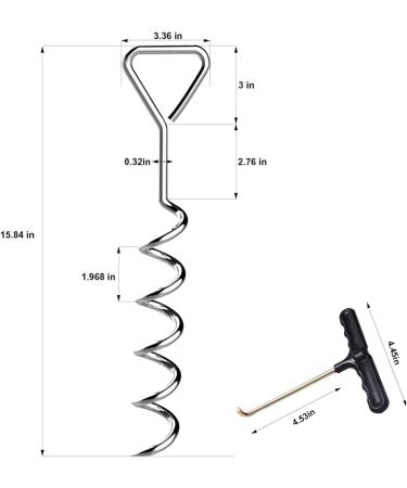 Eurmax USA Heavy Duty Trampoline Stakes Anchor Kit - Set of 4 Steel Corkscrew Shape Stakes with T Hook and Bonus Strong Belts - Buy Online on GoSupps.com