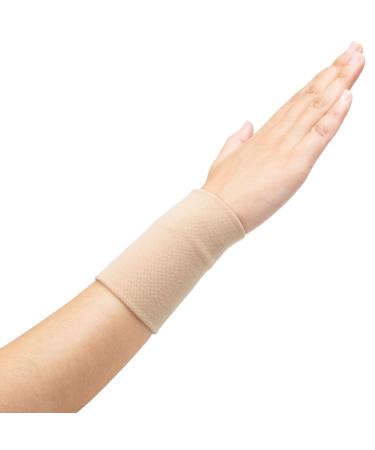 SPOTBRACE Medical Wrist Bands - Thin Compression Wrist Sleeve for Pain Relief & Support | Unisex Wrist Brace for Sprains Swelling Soreness & Carpal Tunnel - 1 Pair (Skin Medium - Buy Online on GoSupps.com