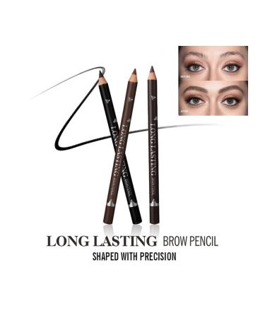 12 PCS Waterproof Eyebrow and Eyeliner Set - Natural Matte Cosmetic Pencils in Black, Light Brown, and Dark Brown - Smudge Proof and Long Lasting Makeup Liners - Buy Online on GoSupps.com