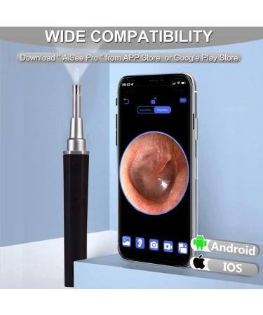 Ear Wax Removal Kit Camera - 5MP WiFi Ear Camera & Wax Remover with 8 PCS Ear Spoon Otoscope - IP67 Waterproof - Compatible with iPhone, iPad, Android - Black - Buy Online on GoSupps.com