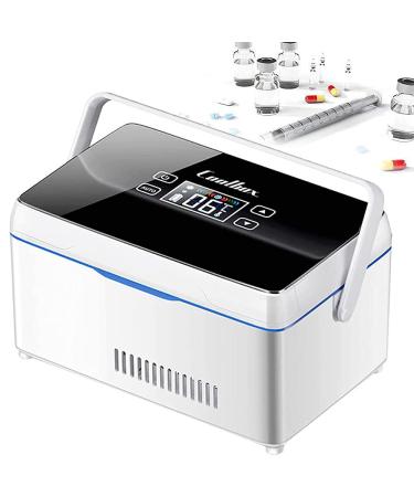 Insulin Cooler Refrigerated Box LED Display 0-18 Drug Reefer Large Capacity Portable Insulin Cooler Refrigerated Box with Portable Pole Can Hold 6-9 Injection Pens 2battery 2*battery