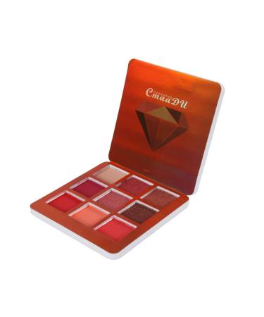 DOITOOL 9 Shadow Glitter Highlighter Eye Bling Cosmetic Diamond Pearlescent Metallic Makeup Colors Eye Shadow 1 count (Pack of 1) Red