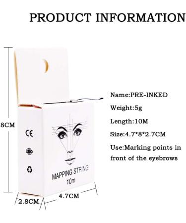 Eyebrow Mapping String Pre-inked Microblading String Microblading Eyebrow Marker Thread Line Tool Premium Map Line for Eyebrow Shaping 10m(A) - Buy Online on GoSupps.com