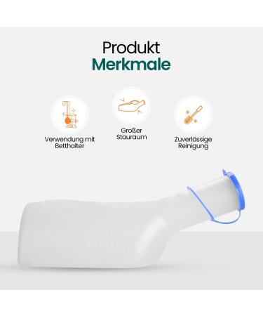 Buy 1L Portable Urine Bottle for Men - Translucent Plastic Easy-to-Read Measurements Long-Lasting Ideal for Travel | International Shipping - Buy Online on GoSupps.com