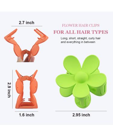 Big Flower Hair Clips for Women Girls - 3 Inch Large Hair Claw Clips for Thick Hair - Non Slip Fashion Barrettes - Pack of 6 Colors - Buy Online on GoSupps.com