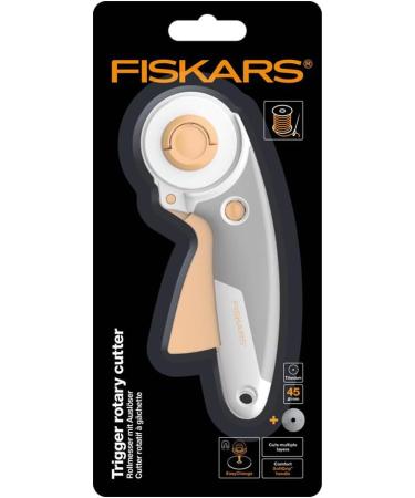Fiskars Trigger Rotary Cutter With Blade 45 mm For Right and Left-handed Users Orange/White/Grey 1003910 Handle with release - Buy Online on GoSupps.com