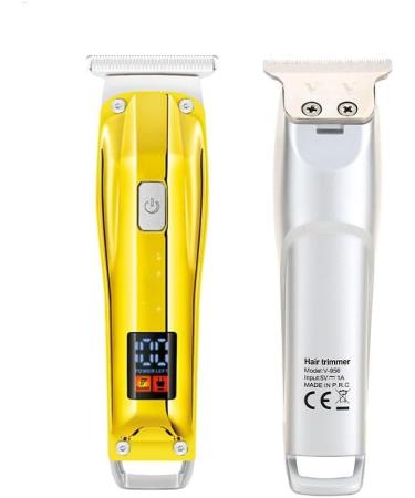 Premium Gold Electric Hair Cutter Tool with LCD Display - Oil Head Barber Clipper & Pusher for Precision Styling - International Shipping Available - Buy Online on GoSupps.com