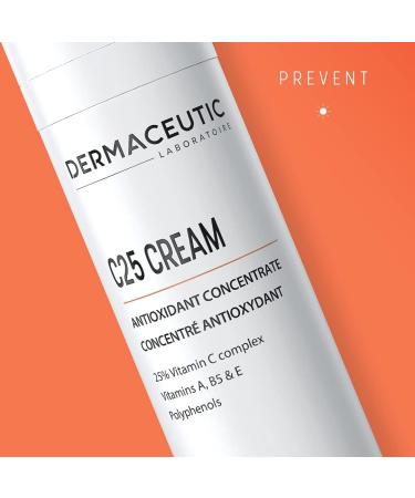 Dermaceutic C25 Cream - Antioxidant Day Cream with Vitamin C Vitamin E Vitamin B5 Vitamin E and Polyphenols - Protective face moisturizer for improved complexion and radiant skin - 30ml - Buy Online on GoSupps.com