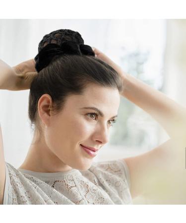 NAIHOD 4 Pcs Crochet Hair Bun Cover Net - Women Elastic Hair Snood for Styling & Decoration | Professional Hair Accessories - Buy Online on GoSupps.com